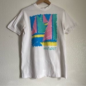 Vintage Nantucket environmental designs cf t-shirt, white, M